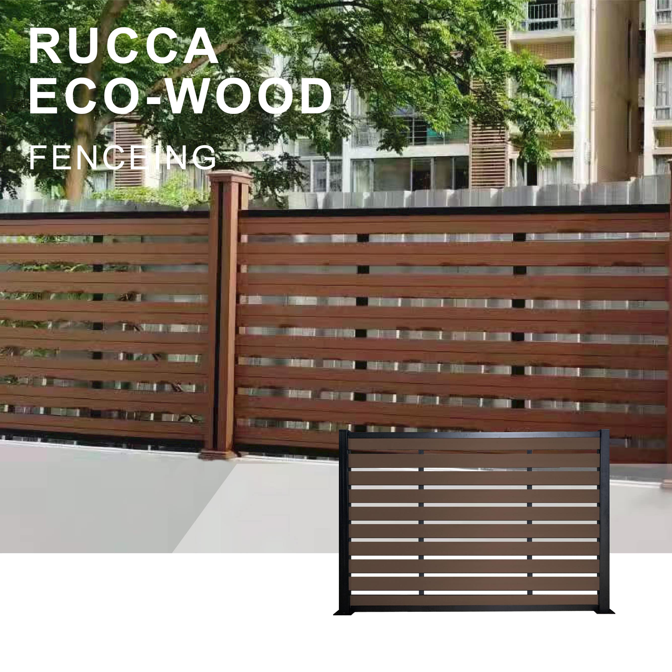 RUCCA Fence Composite Garden Wpc Fence Panels Low Maintenance Full And Half Privacy Fence