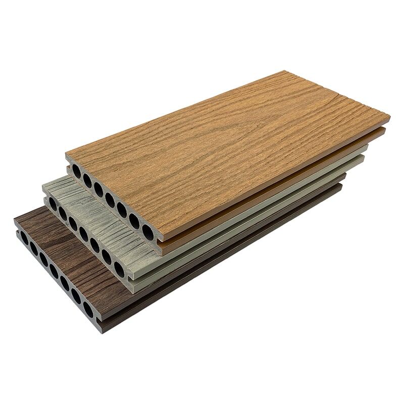 RUCCA Waterproof Round Hollow Wpc Swimming Pool Decking Co-extrusion Anti-uv Wood Plastic Composite Flooring