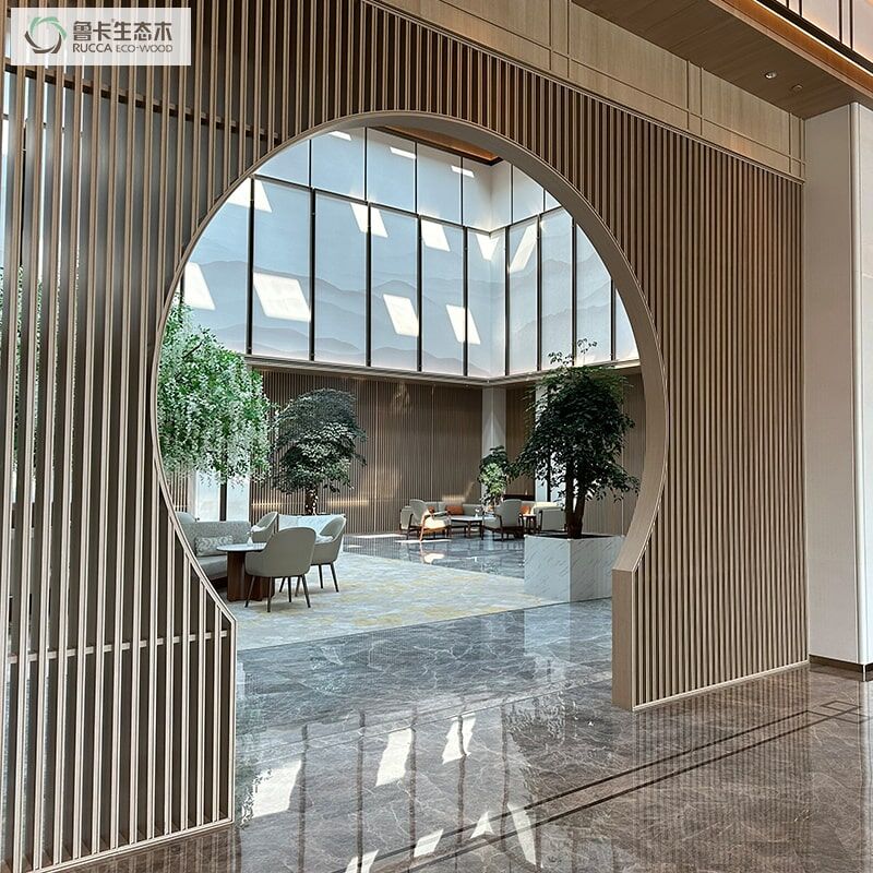 Rucca Outdoor Wood Plastic Hollow WPC Steel Facade Shading