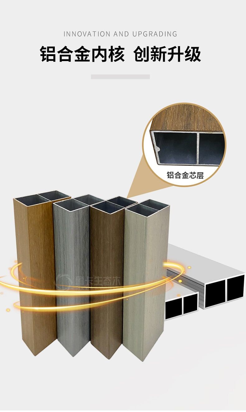 Wood Plastic Hollow WPC and Steel Facade Shading