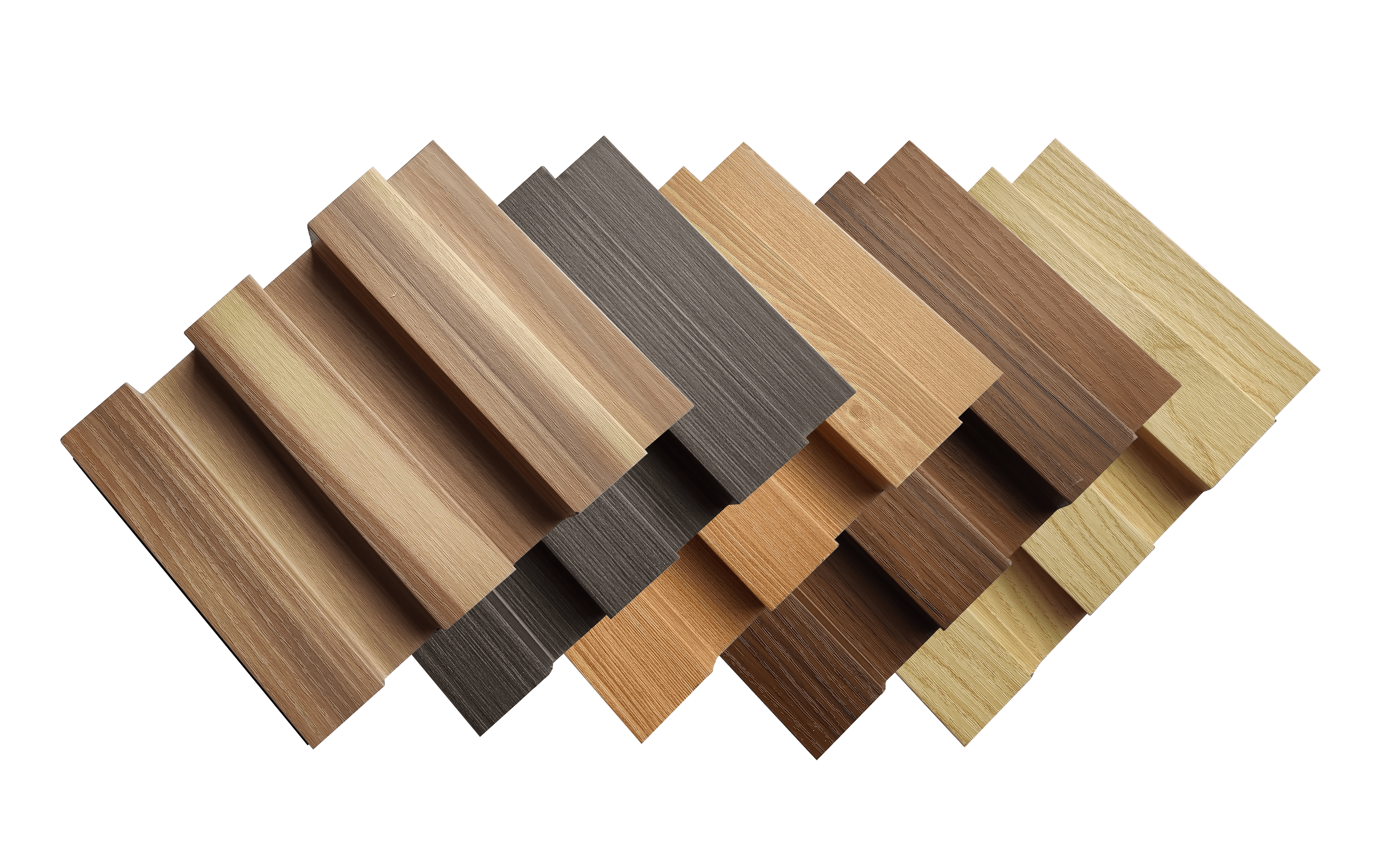 Factory Indoor Decor Wood Pvc Coating Cladding Fluted Wall Board Interior Wpc Wall Panel