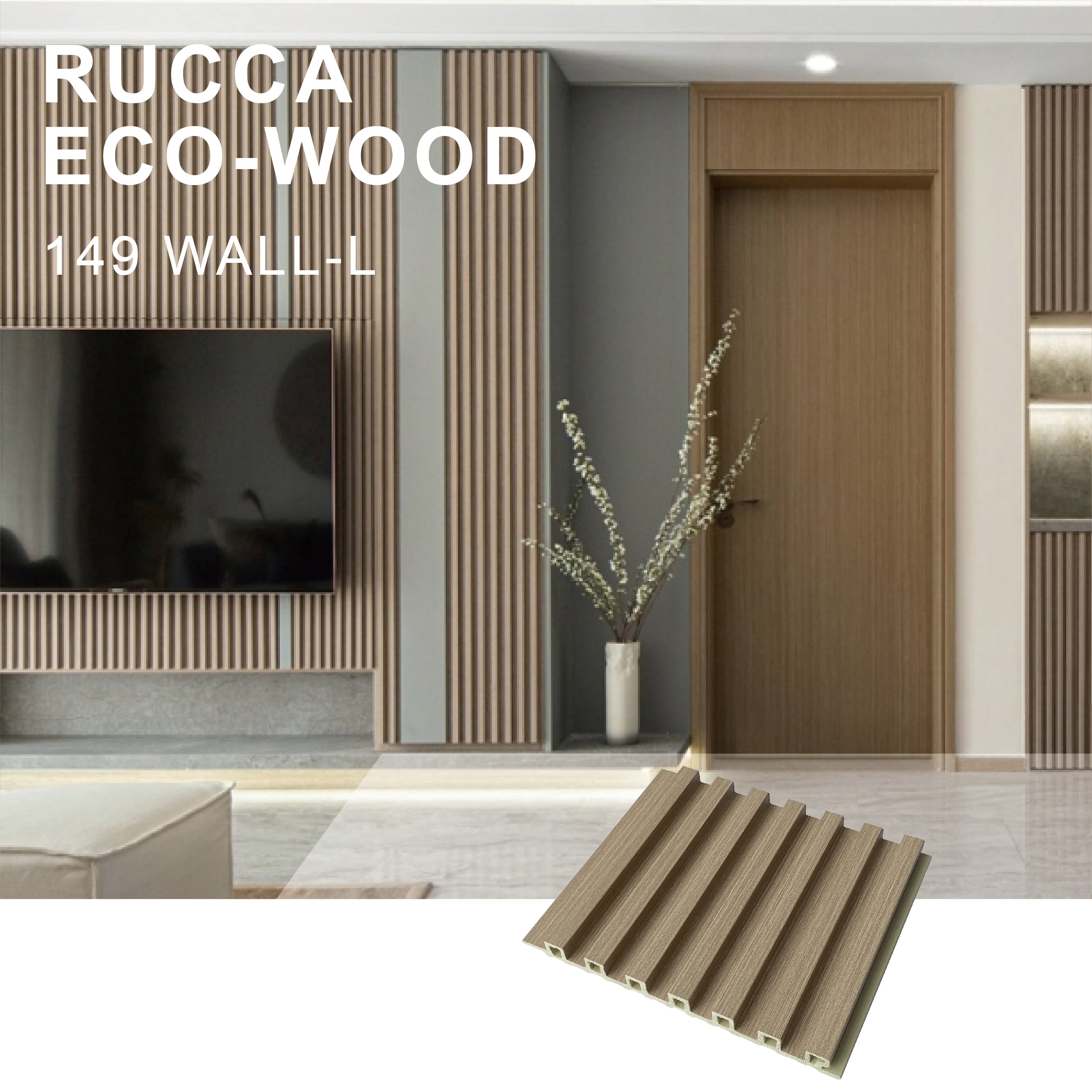 RUCCA Indoor White Color Luxury House Wood Hollow Wall Panel 14913mm Wood Composite Panel Interior Exterior